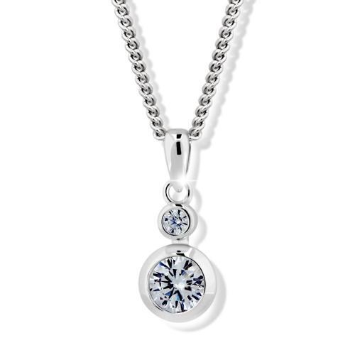 Náhrdelník MODESI M02441 Neclace White CZ_Rhodium 51cm