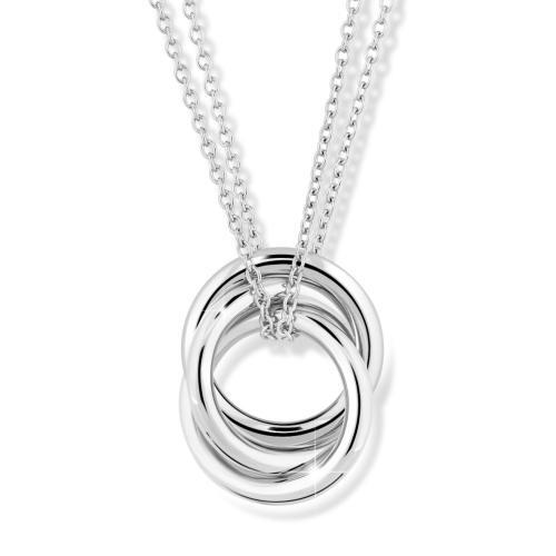 Náhrdelník MODESI M43089 Necklace 45+3cm double chain(Rhodium plated)