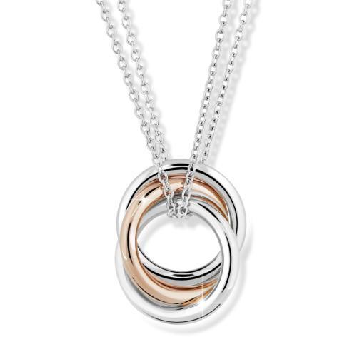 Náhrdelník MODESI M43089 Necklace 45+3cm double chain(Rhodium_Rose plated)