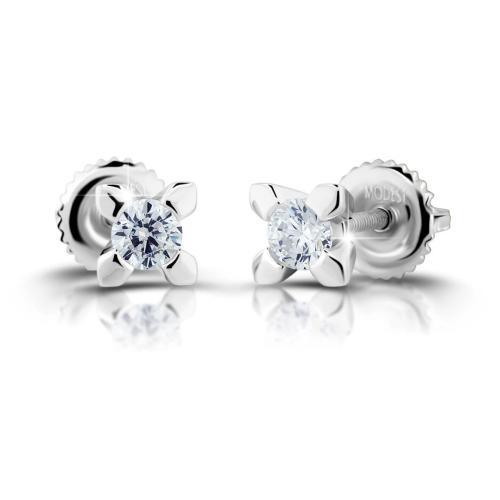 Náušnice MODESI M00921 Earring White CZ_Rhodium