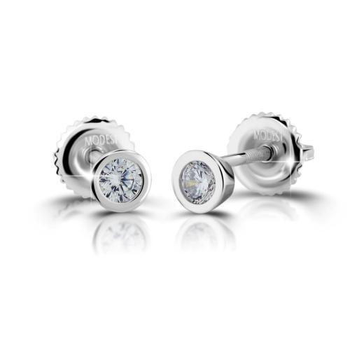 Náušnice MODESI M00922 Earring White CZ_Rhodium