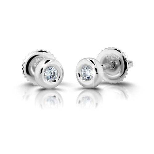 Náušnice MODESI M00924 Earring White CZ_Rhodium