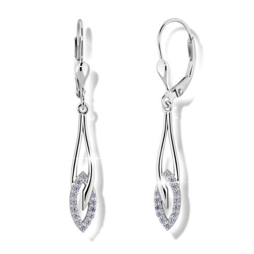 Náušnice MODESI M02321 Earring White CZ_Rhodium