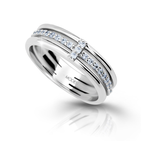 Stříbrný prsten se zirkony MODESI M11085